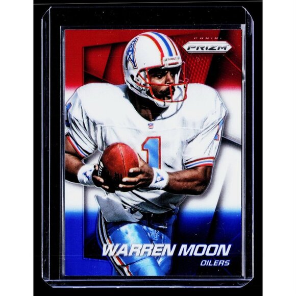 2014 Panini Prizm Red White And Blue Prizm Warren Moon #166 Houston Oilers - Picture 1 of 2